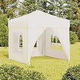 Partyzelt Faltbar mit Seitenwänden, JUNZAI Party Zelt, Pavillon, Faltpavillon, Garagenzelt, Gartenzelt, Creme 2x2 m