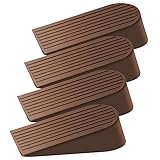 TOKPLNU Türstopper, extra große Türstopper, Keile, strapazierfähig, Türkeil, Gummi, braun, Türkeilstopper für Boden, rutschfeste Türhalterung für Terrasse, Outdoor, Häuser, Schulen, Garage, 4 Stück