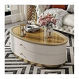 Kleiner Tisch Moderner Luxus-Couchtisch mit einzigartigem Schreibtisch und stabiler Basis, ovaler Sofatisch mit 2 großen Schubladen, for Wohnzimmer und Büro Couchtisch Klein ( Color : B , Size : 150*8