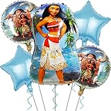 Moana Geburtstagsdeko 5 Stück Moana Partyzubehör Kuchendekoration Alles Gute zum Heliumballon Moana Party Balloons Set Moana Decoration Children's Decoration für Kinder