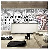 Mode Schönheitssalon Friseursalon Bekleidungsgeschäft Graffiti Große Fototapete Kinderzimmer 3D Wanddekoration fototapete 3d Tapete effekt Vlies wandbild Schlafzimmer-250cm×170cm