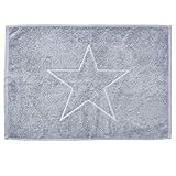 DONE Badvorleger Style-Bathmats Star 100% Baumwolle - Frottee Badteppich Badematte 50 x 70 cm - Motiv Stern, Farbe:Silver 3850