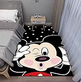 PUREUV Anime Micky Maus Kinderteppich, Schlafzimmer, Haus, Wohnzimmer Teppich, Hochzeit Fußmatte, Rutschfester Teppich Geschenke A115 100×160Cm