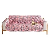 YLLUPD Sofabezug für 1 2 3 Sitzer,Gesteppte Bedruckt Sofahusse Universal Antirutsch Verdicken Couch Bezug Möbelschutz Sofa Überzug für Sofas/Couch/Sessel-167x190cm-rosa