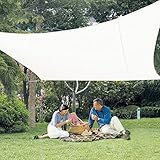 LOVE STORY Sonnensegel Rechteckig 2.5 x 3m Wasserdicht Sonnenschutz Balkon Terrasse PES Polyester UV-Schutz Windschutz für Garten Outdoor, Cremeweiß