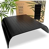 BAM BOO BOX Sofatablett - Sofalehnen Ablage aus Bambus - Armlehnen Tablett aus Holz - Sofaablage in Schwarz