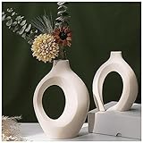 Weisse Vasen Modern Keramik,Inneneinrichtung Vasen für Pampasgras Klare Textur,Einfach Vase für Pampasgras Weiß für Die Dekoration Von Zuhause,Wohnzimmer und Schlafzimmer