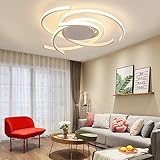 LED Deckenleuchte Kreative Spirale Blumenform Design Wohnzimmer Deckenlampe Schlafzimmerlampe Moderne Mit Fernbedienung Büro Kinderzimmerlampe Lichtfarbe Helligkeit Einstellbar (Weiß, L75cm)