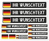 Samunshi® Namensaufkleber Set Deutschland Flagge | für Auto Motorrad Fahrrad Helm | Aufkleber Sticker personalisiert | Tuningaufkleber