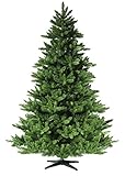 RS Trade® HXT 19001 künstlicher Weihnachtsbaum 180 cm (Ø ca. 132 cm ) mit 1422 Spitzen und Schnellaufbau Klapp-Schirmsystem, schwer entflammbar, unechter Tannenbaum inkl. Metall Christbaum Ständer