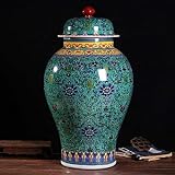 Klassisch Tempel Ingwerglas Vase Teekanister Handgefertigt Keramik-Ingwerglas Dekorative Vase für Hochzeiten, Büro, Schreibtisch, Schlafzimmer, Zuhause