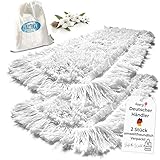 Gizmop 2 x 40 cm Bodenwischer 100% Baumwolle weiss Ersatzbezug Wischmop für Echtholz wie Parkett und Dielen. Profiprodukte für den privaten Haushalt (Baumwolle, 40 cm) (40 cm)