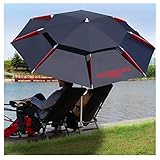 Garten-Angelschirm 1,8 m ~ 2,6 m groß mit neigbarer Universalfeder + doppellagigem, atmungsaktivem Design, wasserdichter tragbarer Campingstrand