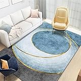RUGMRZ deko Flur Bett umrandungen Teppich Blauer Teppich für das Wohnzimmer, rechteckiger Teppich für den Innenbereich Teppich esszimmer Teppich waschbar in Waschmaschine 200x250cm