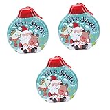 Garneck 3 Stück Weihnachts-Dose Tablett Dekoration Hochzeitsgeschenke Weihnachtsdekoration Feiertags-Leckerli-Dose Süßigkeiten-Geschenkbox Tablett Deko-Artikel