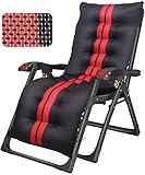 HZH Sonnenliege Gartenstühle Übergroße Terrassenstühle Liegend Für Schwere Menschen Outdoor Strand Rasen Camping Tragbarer Stuhl Klappbar Home Lounge Liegestuhl Unterstützung 200 kg Mit Kissen