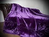 Natur-Fell-Shop Kuscheldecke Tagesdecke Decke Glanz-Design lila/violett 160x200cm