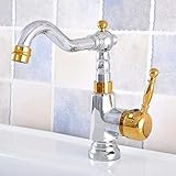 Wet Bar Bad Waschbecken Wasserhahn Silber Chrom poliert Messing Schwenkauslauf Mischbatterie Einlochmischer