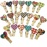 100 Klammer für Fotowand Holzklammern Klein Bunt Klammern für Fotos Klein Holzwäscheklammern Klein Deko Wäscheklammern Mini Klammern für Fotos Aufhängen für DIY Fotos Hochzeit Geschenk Craft Decor