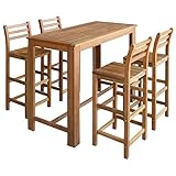 UTUMAX Nice Cool-Bar Tisch und Stuhl Set 5-teilig Akazienholz massiv