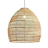 DUAO Rattan Lampe Pendel Leuchte Vintage HHNge Lampen Schirme E27 Wohnen Essen Haus Dekor Cafe Restaurant Lamp