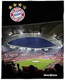 FC Bayern München Große Decke Allianz Arena 150 x 200cm Fußball FCB Deutscher Rekord-Meister Mia san Mia Champions League Bundesliga weiche Kuscheldecke Wohndecke Fleecedecke Pass. zur Bettwäsche