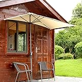 MINDONG HZH Terrassenschirm für den Außenbereich, halber Sonnenschirm, schafft einen kühlen Bereich, wasserdichtes Schirmtuch, mit Kurbel, für Garten, Terrasse, Hinterhof, Sonnenschirm, Sonnenschirm