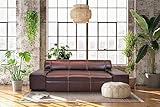 Quattro Meble Super Lange 3 er Sofa London FS mit Bettfunktion Ledersofa Echt Leder Antique Couch Farbauswahl !