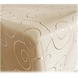 JEMIDI Tischdecke Bronze Ornamente Creme Oval 135x180