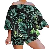 YOGALULU Coole Sachen Für Teenager Mädchen Zimmer 1 Womens Independence Day Print Zweiteiliges Kurzarm-Top und Shorts Running Yoga Sportanzug Trainingsanzug Damen