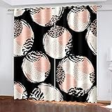 ARMOQ Blickdichter Verdunkelungsvorhang, Rosa Leopard-Kreis-Zusammenfassung 69x100CM x 2 Junge, Mädchen, Schlafzimmer, Kinderzimmer, Vorhänge mit Ösen, 3D Mustervorhang mit Ösen, 2er-Set Vorhänge, bl