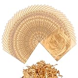 100 Stück Imitation Gold Flocken Set, 14cm blattgold Dekorfolie Metallischer Schimmer, Basteln Künstlerbedarf zum Vergolden Malerei DIY Kunsthandwerk(Gold)