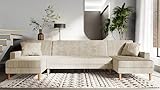 GrekPol Ecksofa Lila U Poso Sofa Couch mit Schlaffunktion (Poso 100 Beige)
