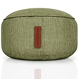 Green Bean© Sitzsack-Hocker 45x25cm mit EPS-Perlen Füllung - Fußhocker Fußkissen Sitz-Pouf für Sitzsäcke - Bodenkissen für Kinder und Erwachsene - Fußablage Sitzkissen Sitzhocker Grün
