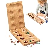 Firulab Afrika Mancala Brettspiel | Classic Toys Klappbares Mancala-Brettspiel aus Holz,Kinder Erwachsene Party Reise Interaktion Puzzle Spielzeug Montessori Spiel