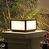 Kikioo Solar-Außenpfostenleuchte, Edelstahl-Acryl-Quadratsäulenpfostenlampen, Solar-Zaunpfostenkappenleuchten, LED-Rasensäulensäulenleuchte für Gartendeck-Terrassentor