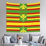 BHCASE Wandteppich mit hawaiianischer Flagge:  152,4 x 130,8 cm, horizontaler Wandbehang, Schlafzimmer, Wohnzimmer, Stoff, Heimdekoration, ästhetischer Wandteppich