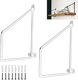 Regalhalterung, Wandhalterung, kreative vierseitige dekorative Regalhalterungen for die Wandmontage, strapazierfähige Regalhalterung aus Eisen, industrielle Wandhalterung aus Metall, 2er-Pack (schwarz