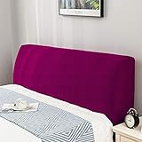 ERNZI Dicker Jacquard-Kopfteilbezug für Queen-Size-Betten,einfarbig,elastischer Kopfteilbezug für Holz,gepolstert,Leder-Kopfteilschutz,violett-rot