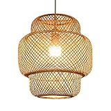 CSYSKV Moderne Pendelleuchten Aus Korbgeflecht Handgeflochtener Kronleuchter Aus Rattan für Kitchen Island Vine Light Kronleuchter Aus Natürlichem Material E27 Mit Baldachin, Handgewebte Rattaninsel