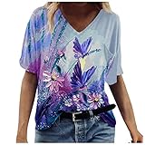 Sweatshirts & Kapuzenpullover für Damen Shirts Damen t Shirt Herren Pack Fashion Women's Summer Printed Short Sleeve V-Neck T-Shirt Casual Tee Tops