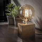 Famlights Industrie Tischlampe Mira Vintage Metall Wohnzimmerlampe/Nachttischlampe Vintage Landhaus Industrial retro Schlafzimmer Wohnzimmer/Steampunk Tischleuchte/Designer Tischlampe E27