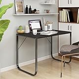 Bussandri Exclusive - Computertisch Schwarz 110x60x73 cm Holzwerkstoff