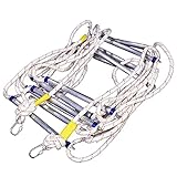 FairUo Leitern, Tragbare Notfall-Fluchtleiter, Aluminium-Polyester-Seilleiter Für Schul-Feuer-Bohrer, Aluminiumlegierung Escape-Leiter Für Haushaltsnutzung, Geschenk/White/8M/26.3Ft