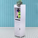 Mgorgeous Badeschrank Schmal 80x20x20cm - Badschrank Hochschrank Weiß Badezimmer-Unterschrank Badezimmer-Bodenschrank Eckschrank für Badezimmer Küche Wohnzimmer