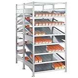 Oswald Transportgeräte Doppel-Schrägbodenregal Kanbanregal - Grundregal HxBxT 2.000 x 1.300 x 1.200 mm