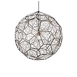 ZYMEN Kronleuchter, Kugellampe, hohles Design, Kunst-Pendelleuchte, moderner globaler Edelstahl-Roségold-Decken-Hängelampe, exquisite, einzigartige, klassische Deckenlampe, Nachttischlampe, 30 cm