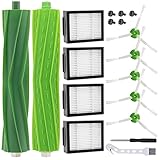 PIBONUS Bürsten Ersatzteile für iRobot Roomba e/i/j Serie i7 i7+ i3 i3+ i4 i4+ i6 i6+ i8 i8+ j7 j7+ E5 E6 E7 Saugroboter Zubehör 1 Set Gummi-Bürste, 5 Kantenreinigungsbürsten, 4 Hochleistungsfilter