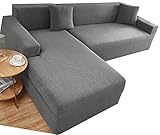 ZZDZW Sofabezug Wasserdicht Sofahusse Sofa Überzug Ecksofa L Form Beige Grau Rechts Links Couchbezug U Form Groß Couch Hussen 1 2 3 4 Sitzer Stretch Eckcouch L-vormig Bezug Sofabezüge