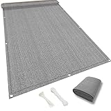 Sonnensegel Rechteckig 1.4 x 1.8 m Sonnensegel Rechteckig, Sonnenschutz Leinwand mit Ösen Kabelbinder und Kordel für Balkon Camping Terrasse Pergola, Grau